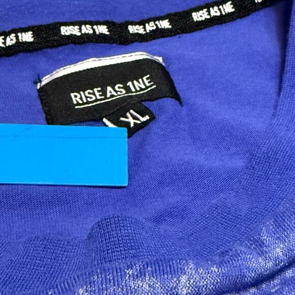 Rise as 1NE No More Trappin NYC Tee Shirt XL Blue Wash Orange Lettering - Picture 6 of 16